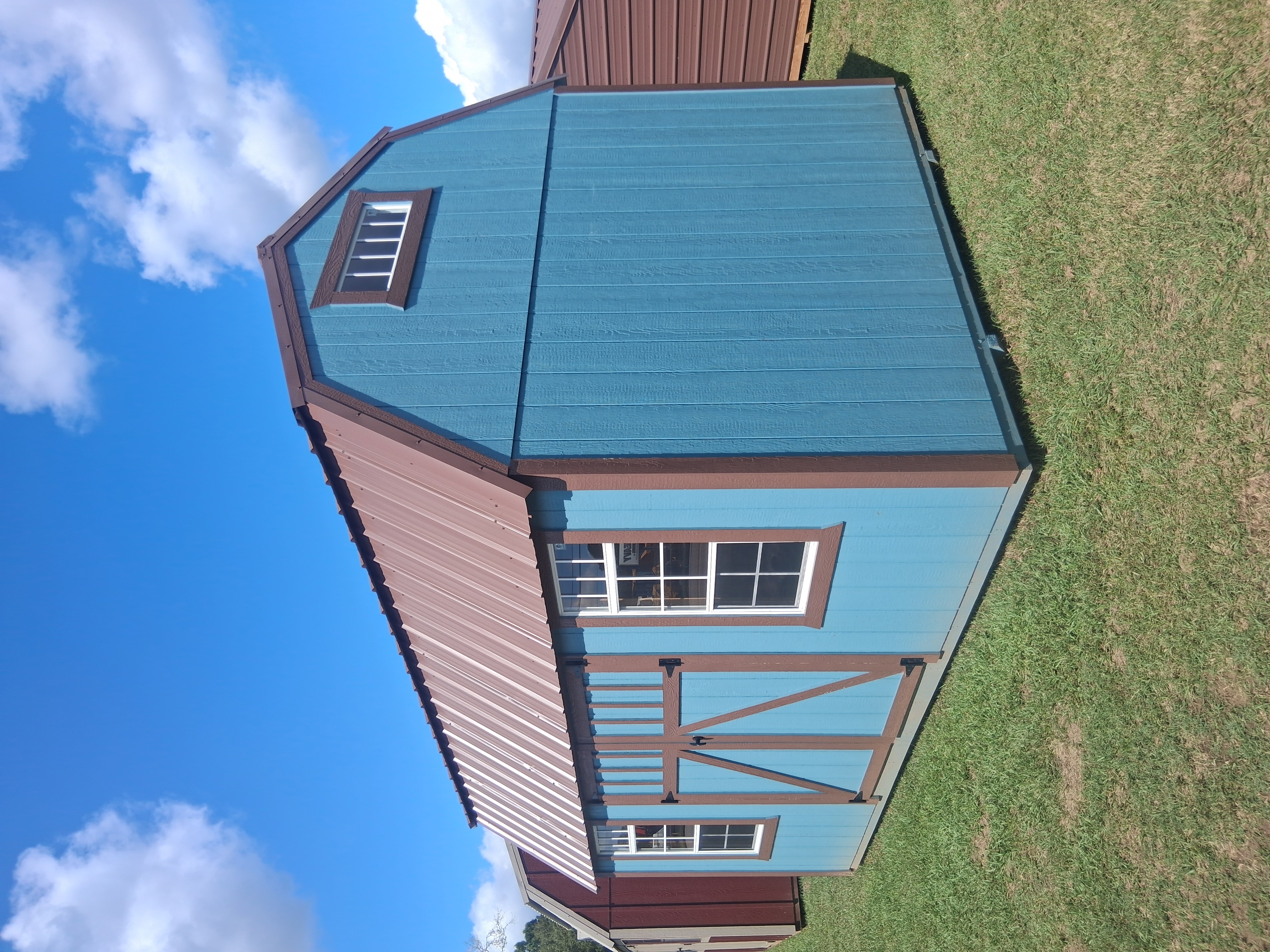 Portable shed ready for delivery